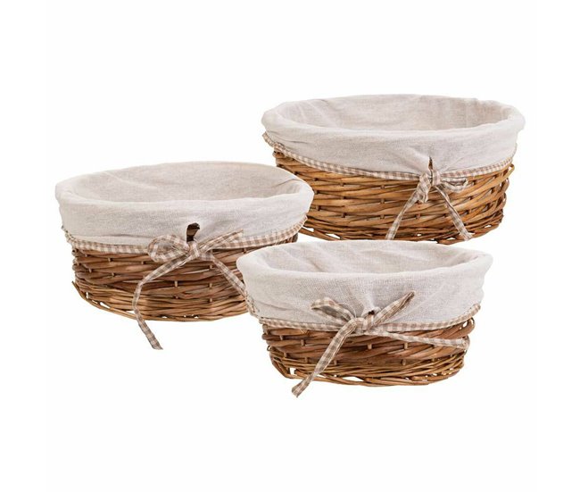 Juego de Cestos Alexandra House Living Natural Mimbre Madera de sauce 3 Piezas - Conforama Precio De Fábrica