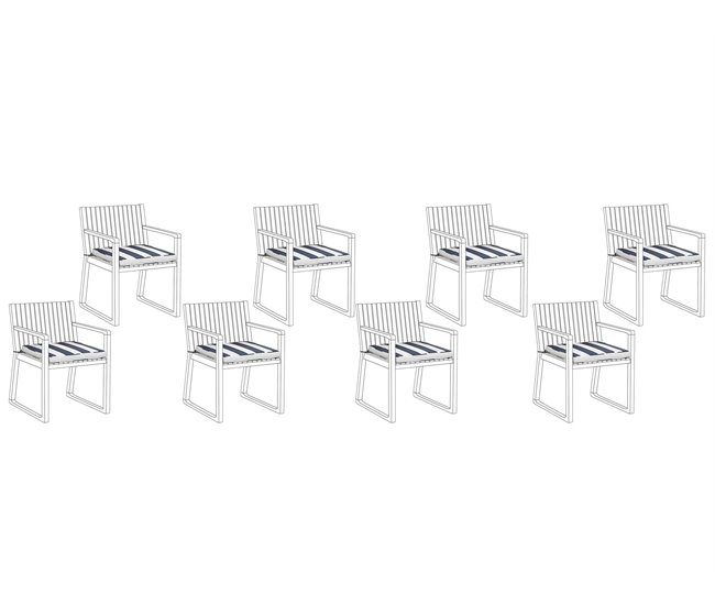 02b845ded740e1087ce96f0f275cda1ecc683c3e_cefb16149d6642119ab921ec9f94a128 Conjunto de 8 cojines para sillas de jardín SASSARI 46 x 46 cm Azul marino - Conforama Lujoso