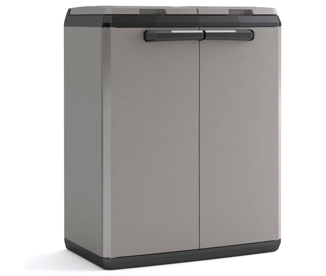 Keter Armario de reciclaje Split Basic gris y negro 85 cm - Conforama Popular