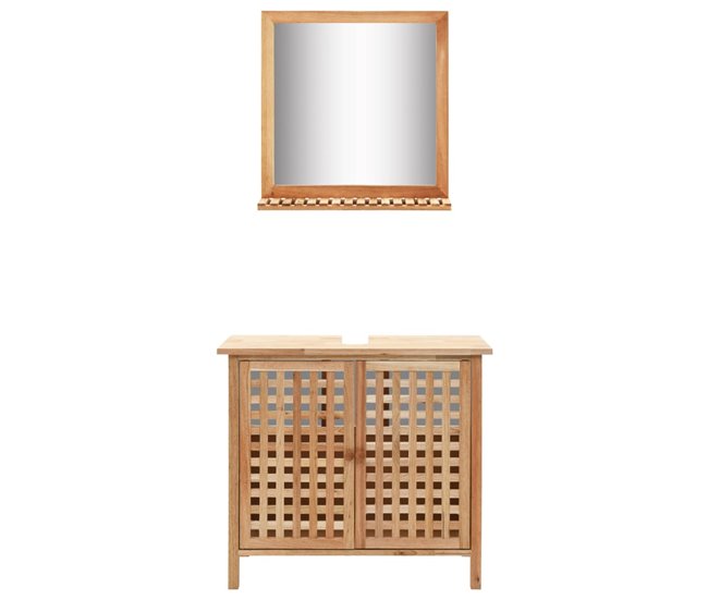 03885543273aa86b127d653d92a95b609d2824db_cec5cc354f07443baa0bab0e0e580719 vidaXL Mueble de lavabo con espejo de madera maciza de nogal - Conforama Pedido Al Por Mayor