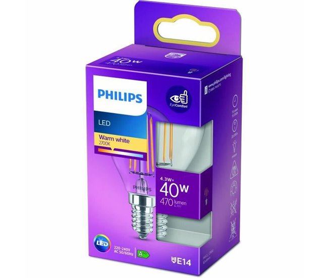 042a0e7aeea3fb6c1d9b1876f88d40a512c935c4_696d07ad681b4e6c9dfa3049d3200b21 Bombilla LED Esférica Philips Classic 40 W E14 F 4,3 W (2700k) - Conforama Pago Seguro