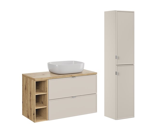 056a0e0f73d4399001c072253ef511e691b505b8_8e8fb93cdab24732926a668c20adab65 Conjunto de muebles con lavabo individual 100cm 3 compartimientos y columna Alba Cachemira - Conforama Económico