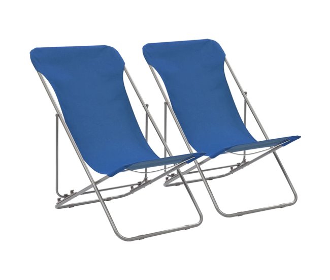 Envío Gratis vidaXL Sillas de playa plegables 2 unidades acero y tela oxford gris - Conforama