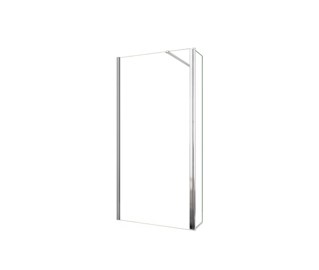 Walkin,Panel de ducha,Panel fijo+Lateral giratorio,Vidrio 8mm Antical con Barra1 90cm Tamaño[(53.9-55.9)+30]x200cm - Conforama Popular