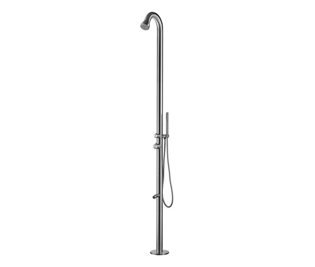 0bbf18f92dce43f1dbfc3b586a02631d251ddaab_dd60c3996c1d4390b909b82553116b51 Sined Bosa Ducha Exterior e Interior en Acero Inoxidable 316L. Grifería 316L. Diámetro 6 cm. Ducha superior y desviadora con ducha de mano y lavapiés. Conexiones de agua fría y caliente a través del suelo. Altura 229 cm - Conforama Última Oportunidad
