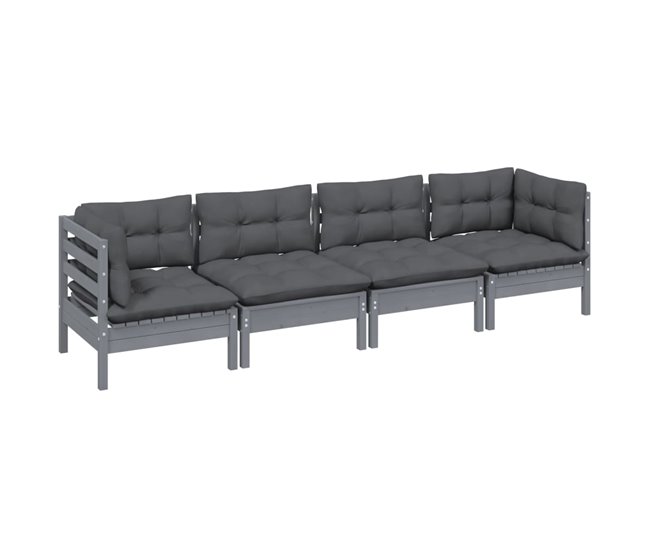 0e62e56b360c5db71ee0b61fe88a1fdc21b86f8c_66eaf8ca73c841cfa9befcfbe039e22b Muebles de jardín 4 piezas con cojines de madera maciza de pino - Conforama Comprar En Línea