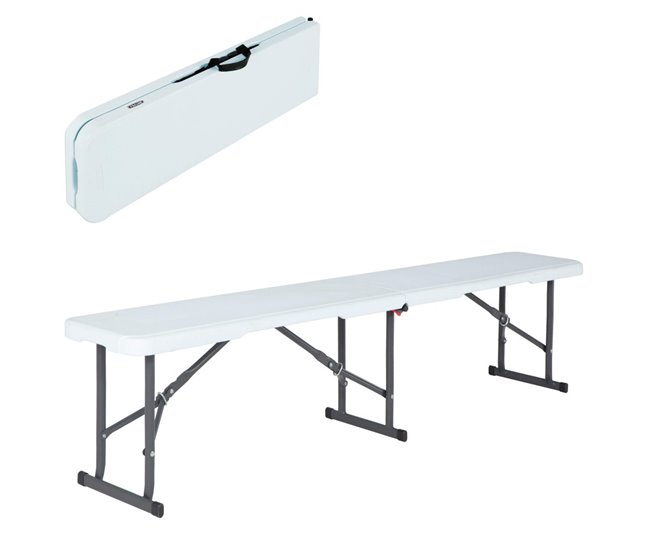 Banco plegable ultrarresistente 454 kg LIFETIME 183x29x42 cm UV100 - Conforama Compra Ahora