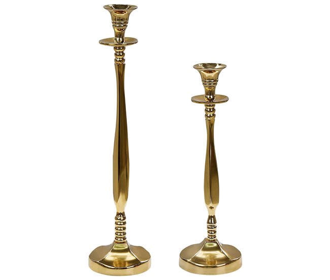 0f0fe693499518d77fa24164aadf3a76e6279e81_27fb5b261ecf475388c5329fde456146 Mejor Calidad Conjunto de 2 candeleros TIRAH Metal 31/36 cm Dorado - Conforama