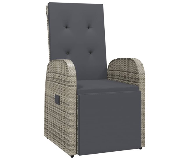 0f270ced0ec0ac275296c5c020c448ea5aec5c76_69eba85722c44cfea3a7fe0d09eef107 Sillón reclinable de jardin con cojin ratán sintético gris - Conforama Stock Limitado