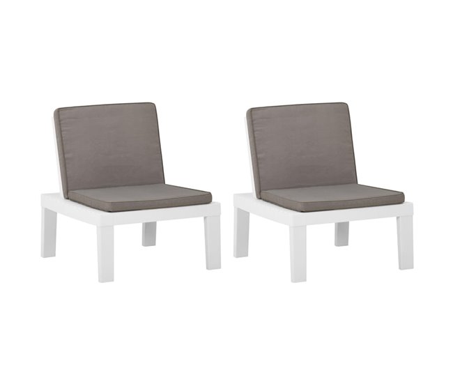 Sillones de jardin con cojines 2 unidades plástico gris - Conforama De Moda