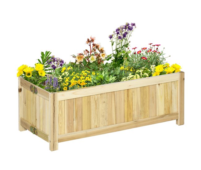 11603babb2d98527631f0eaf880aad0ac6da6b80_742a87adb5154741af7756fe22c47b7e Outsunny Jardinera de Madera Plegable Arriate de Jardín con 4 Patas para Cultivos Verduras Flores en Exterior Patio Balcón Terraza 70x30x25 cm Natural - Conforama Moderno