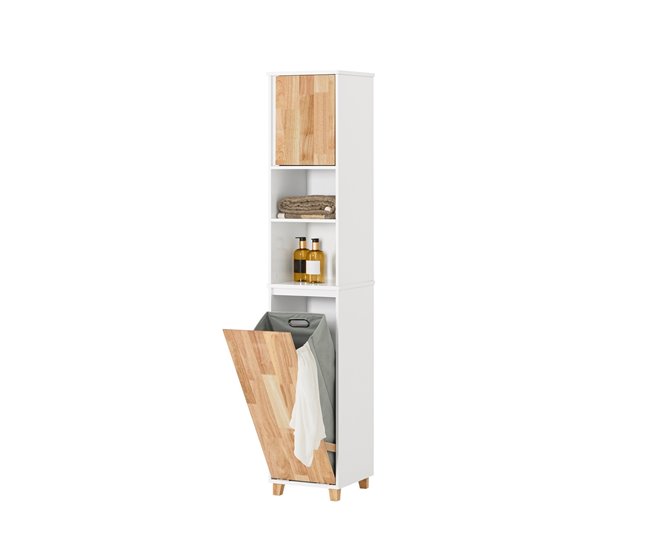 11a5b2200d49c8e842840c6ab8fb712caed59087_49312656cb1b4ae6bfa5dc594ae5cdc3 Disponible Ahora Mueble Columna de Baño Armario para Baño Alto Estanterías de Baño con 1 Cesto para Ropa Sucia, 1 Puerta y 2 Estantes 31 x 32 x 170 cm BZR74-W SoBuy - Conforama