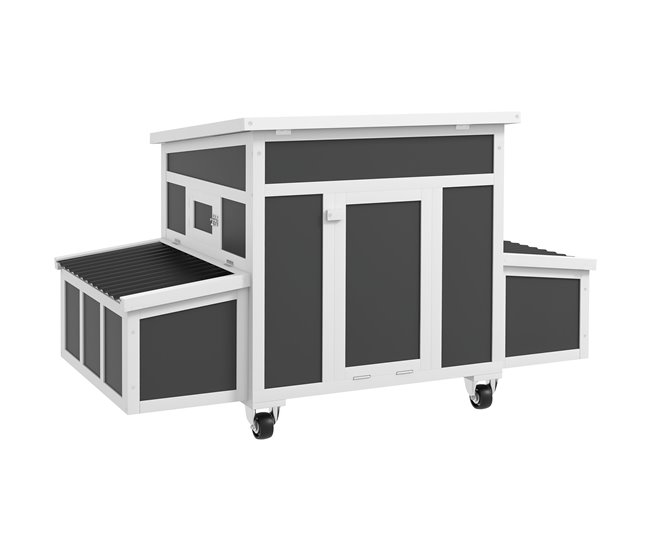 11b7e3bab9e58245ad262e5f497141980737b1db_da823887f2f840da871e030bdd74fed3 PawHut Gallinero de Madera 147x93,5x89,5 cm Gallinero para Exterior con Ventana Puerta Nido Bandeja Extraíble y Perchas Jaula para 1-6 Gallinas Gris Oscuro - Conforama Stock Limitado