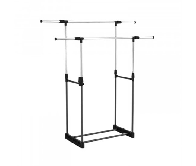 Precio De Fábrica Burro Perchero Doble Extensible con Zapatero Hebdo Plateado 172x41x157cm Thinia Home - Conforama