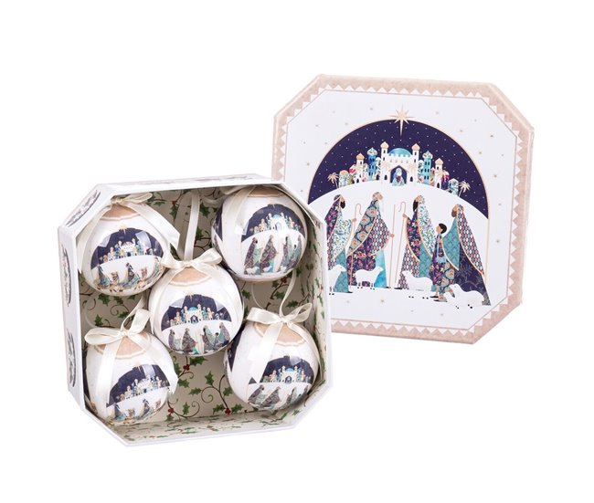 14f7b9eefa9335ca4fd4cfaf7ac8dbd491238c9c_dbd15949b5084315913b90eff5605f2c Bolas de Navidad Multicolor Polyfoam Reyes Magos 7,5 x 7,5 x 7,5 cm (5 Unidades) - Conforama Envío Internacional