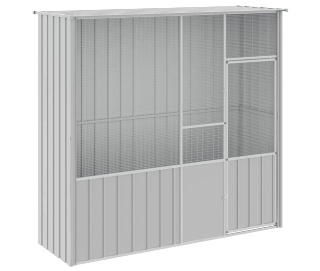 Edición Limitada vidaXL Jaula de pájaros acero galvanizado gris 115x78x200 cm - Conforama