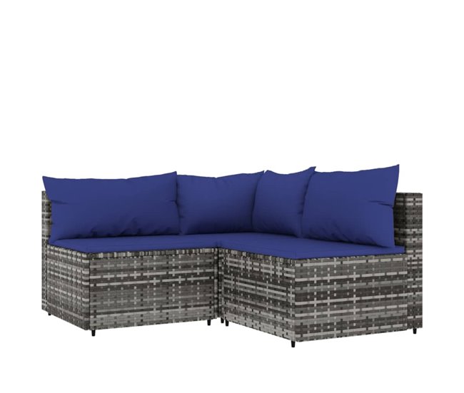 163f174c1b34159d6c990fcb4efd005915c92625_2f63c7be2d0a4106b3e78106876668a6 vidaXL Set de muebles de jardín 3 pzas y cojines ratán sintético gris - Conforama Comprar En Línea