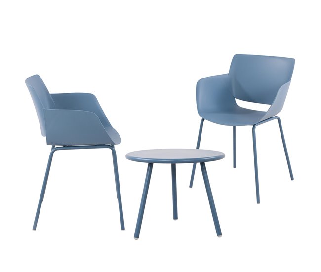 Grupo de asientos Berena Plástico Azul 50X158X80 cm - Conforama Precio Bajo