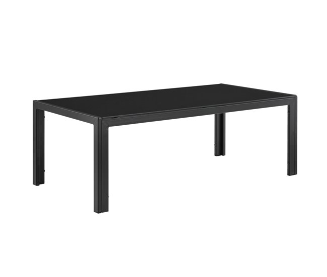 Nueva Colección Mesa de centro Lerum para jardín de hierro vidrio 100 x 50 x 35 cm - Negro [casa.pro] - Conforama