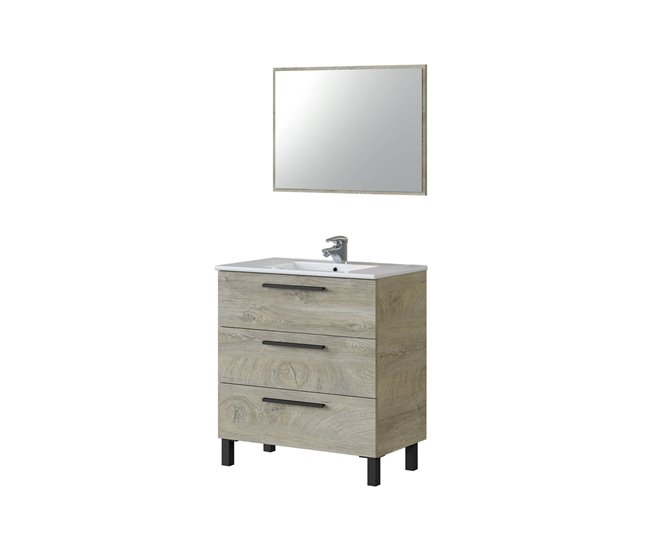 19c625de73f11eb48229f71c607f33c082914956_fa9aa50d6b72473e8b1783afb1d8ab67 Mueble bajo lavabo Dlo, Mueble de baño, armario de 3 cajones y espejo, lavabo no incluido, 80x45h86 cm, Blanco brillo - Conforama Favorito De Clientes