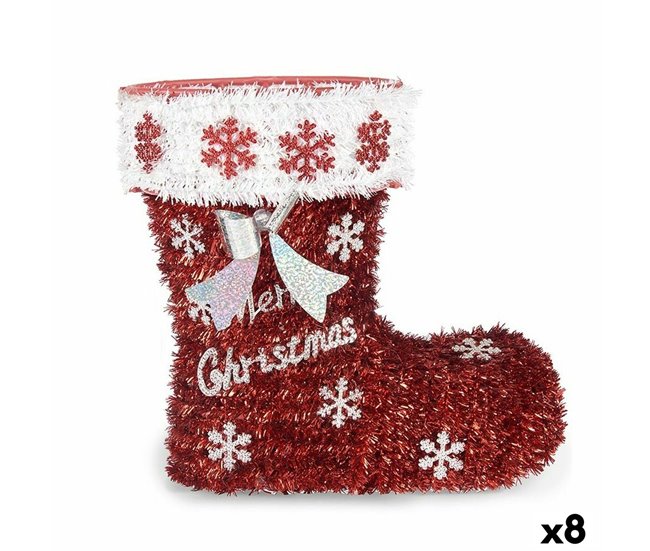1af9082f5b86133bf0d0fc01a201706054a046fb_0ebe75a40a6347d9a858b79872f5d13c Figura Decorativa Bota Espumillón Blanco Rojo Polipropileno PET 26 x 27 x 14 cm (8 Unidades) - Conforama Mejor Calidad