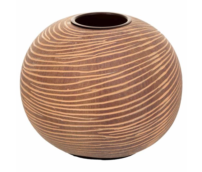 Portavelas de poliresina en tono marrón con dimensiones de 13x13x10 cm - Conforama Certificado