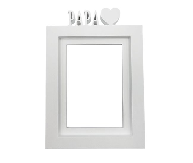Auténtico Marco de Fotos Modelo ''PAPA'' blanco 20,5x13,5x1,5cm - Conforama