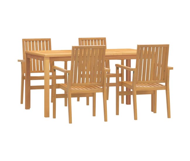 1d5e3511a166a17987ff95947250f8f491c44ea1_cf8591e948cc46b591a53d220dba57fe Juego de comedor para jardin 5 piezas madera maciza de teca longitud mesa 150 cm - Conforama Súper Precio