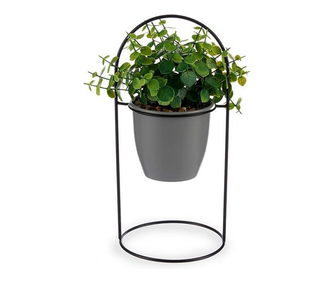 Planta Decorativa Gris Con soporte Metal Plástico (14 x 30 x 14 cm) - Conforama De Moda
