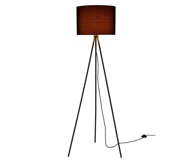 [lux.pro] Lámpara de pie - bombilla excluida - E27 / 40 W / 230 V - negro (150cm - 40 cm) - design - Conforama Rebajas
