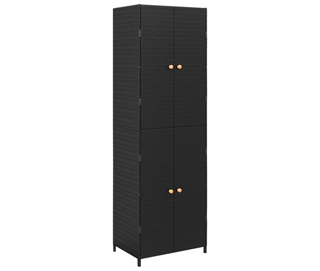 Novedad vidaXL Armario de almacenaje de jardín ratán PE negro 59x40x180 cm - Conforama