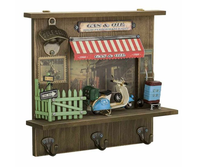 Pedido Al Por Mayor Perchero de Pared Alexandra House Living Metal Madera MDF Moto 8 x 29 x 33 cm Tienda - Conforama