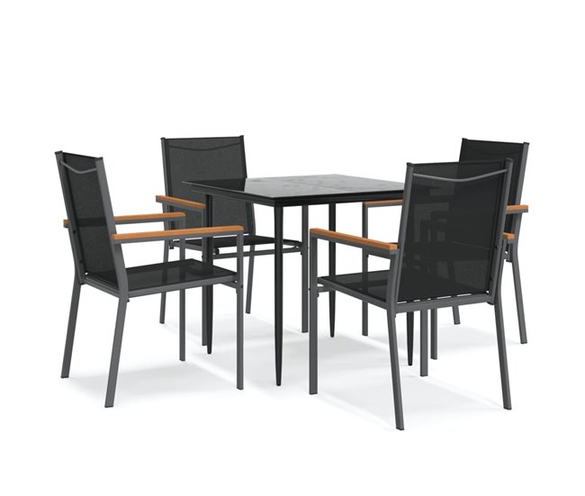 246b247929dcd2a7a328f58c9f7a05e064507c9e_a566b06fa0ff4759abd9181d59ecfa4d Bestseller Juego de comedor para jardin 5 piezas acero y textilene negro - Conforama