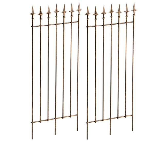 259703d821d6eb0cb4e2bd63dbf65f3b8562ded1_3b1057f8c670494490a5374196e9fbc7 Set de 2 rejas para jardín Elisa Metal Bronce 0.7X50X100 cm - Conforama Nuevo Modelo