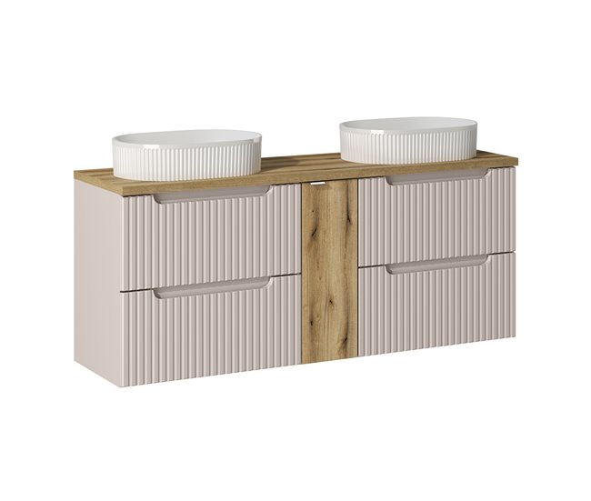 29cda320fa86af5876df6cfcd6aa3e76d121f714_a752ee2c3f0f4481ae6d316fb41fccf5 Envío Internacional Mueble doble lavabo 140cm 4 cajones Riva Blanco y Madera - Conforama