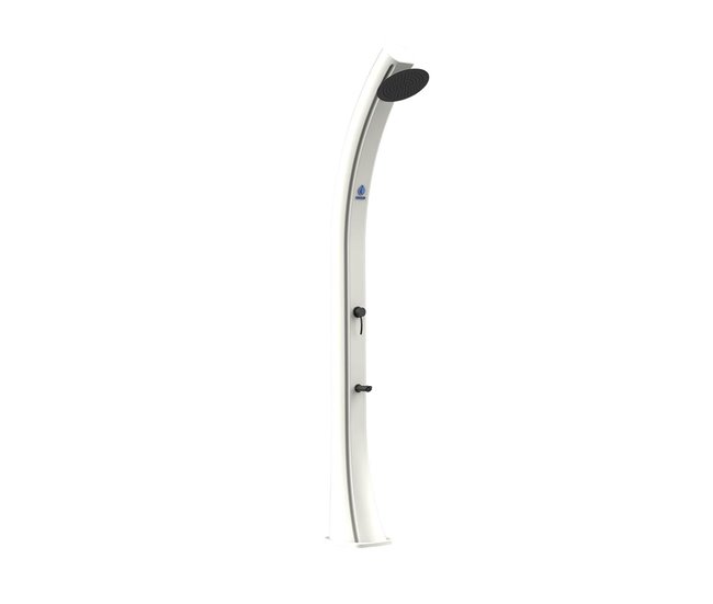 2a471898fd6a796676d3e7efd9634772fbfaf562_e6d076692be64397863ae6cd02bad9be Ducha Con Calefacción Solar Blanca. Cuerpo Curvo En Polietileno Hd Para Jardín y Piscina Altura 266,6 Cm Ducha Redonda Diámetro 20cm Depósito 40 Litros Grifo Lavapiés Accesorios En Metal Negro. Filtro Anticalcáreo y Funda De Ducha - Conforama Ordena Ya