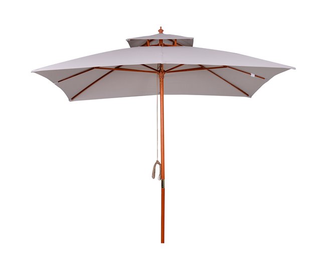 2b6e8917ab1cf53df683b2332b96607f1408a1ff_b716b2b2dad74fa0ab09a81e92ec6764 Oferta Flash Outsunny Sombrilla de Jardín 3x3x3 m Parasol de Jardín de Bambú con Doble Techo Sistema de Polea Impermeable para Terraza Balcón Exterior Gris - Conforama