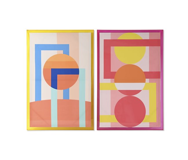 2ee5ce4dad264b4514fffc12a7c89fbebac22d21_8d8799c306fa4df2bb8429c61f33fb75 Cuadro Home ESPRIT Amarillo Rosa Moderno Urbano 80 x 3,3 x 120 cm (2 Unidades) - Conforama Barato