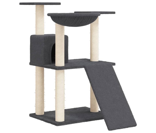 2f07b065ed4ec873f80954ad91fc8ad2239c52e8_033a85229c4247979fabd7aea98f6823 vidaXL Rascador para gatos con postes de sisal gris oscuro 83 cm - Conforama Últimas Unidades