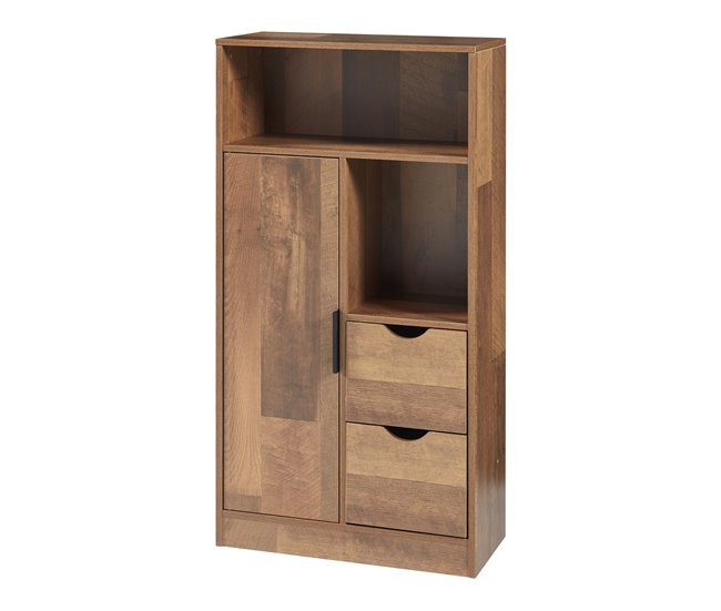 Ocasión Especial Mueble de baño auxiliar Namsskogan con compartimentos 100x50x25cm - Efecto nogal [en.casa] - Conforama