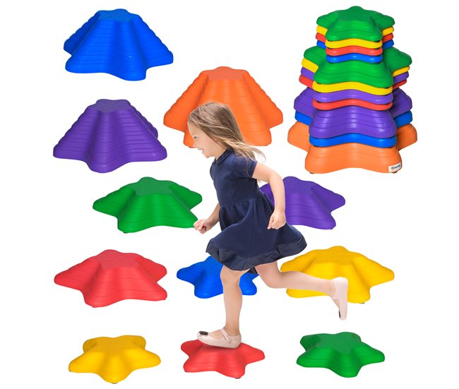31216444001cdfb40ee62109de46320e3d8f993e_5b74aa12c4db41b4a67bddcc8c1be336 Outsunny Piedras de Equilibrio para Niños Apilables Bloques de Equilibrio Antideslizante Estilo Estrella de Mar de 11 Piezas para Coordinación y Desarrollo del Equilibrio Interior Exterior - Conforama Gran Oferta