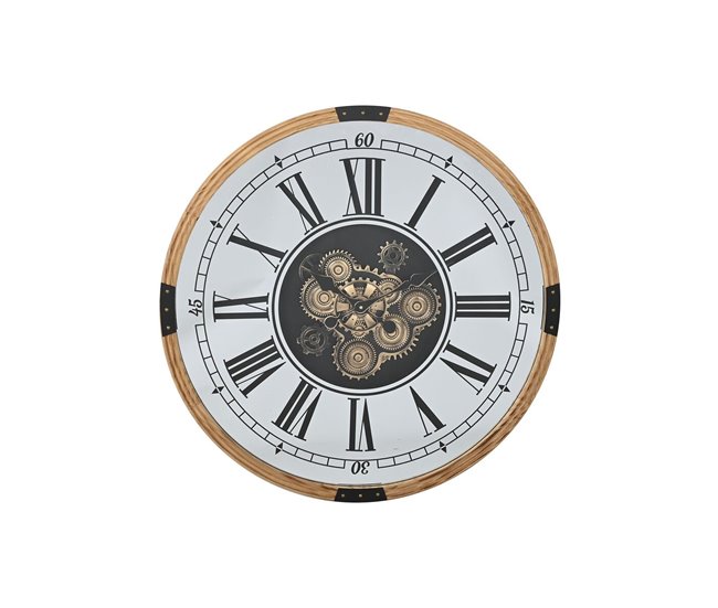 Reloj de Pared Home ESPRIT Plateado Natural Metal Cristal 80 X 8,5 X 80 cm - Conforama Lujoso