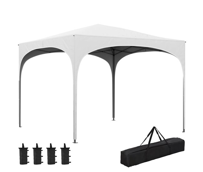 35158c88f83ea8aaabe5b54803bbc11ecb78a760_4bd5f889799a4aebb3da93f5b29d246f Outsunny Carpa Plegable 3x3 m Cenador de Jardín Altura Ajustable con Bolsa de Transporte Impermeable Anti-UV y Bolsas de Arena Gazebo para Exteriores Jardín Patio Blanco - Conforama Mayoreo