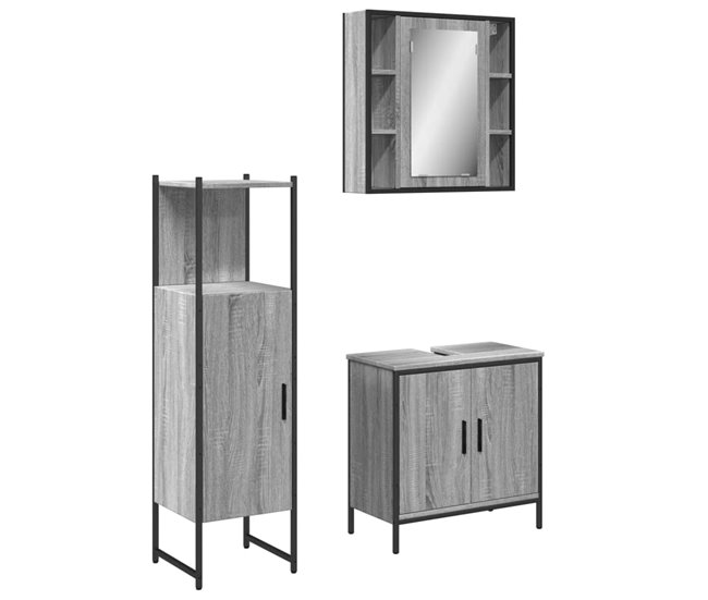 Garantía Incluida vidaXL Set de muebles de baño 3 piezas madera contrachapada negro - Conforama