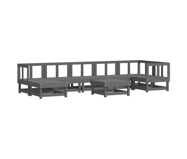 Bestseller Juego de muebles de jardin 8 piezas madera maciza de pino - Conforama
