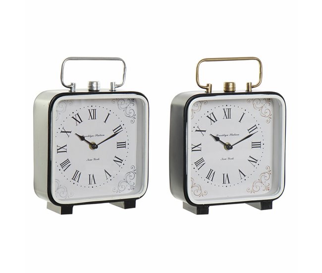 Reloj de Mesa DKD Home Decor 19 x 7 x 27 cm Cristal Negro Azul Blanco Hierro (2 Unidades) - Conforama Devolución Gratuita