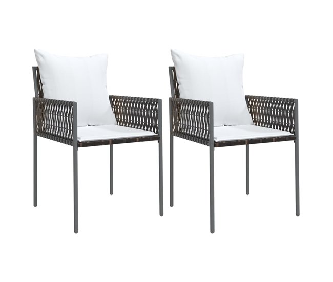 36a90fc876f9e4b8ed30ce781135fc9662fecbbd_fc60a126e068486ea471bd8b42773e69 Oferta Sillas jardin y cojines 2 unidades ratán sintético marrón 54x61x83cm - Conforama