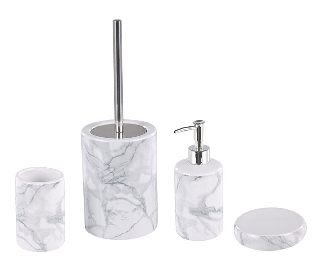 37a958e8ad8d1aceb1a70f7fbdfb9fec44b73cb3_d8d9ded5be7a4805991555199010149f Conjunto de 4 accesorios de baño ARAUCO Cerámica Blanco - Conforama Novedad