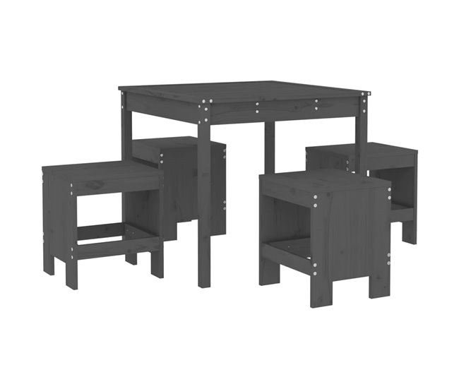 Precio De Oferta Juego de comedor para jardin 5 piezas madera maciza Douglas - Conforama