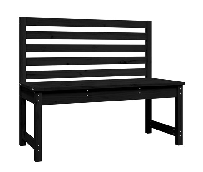 vidaXL Banco de jardín madera maciza pino negro 109 cm - Conforama Marca Reconocida